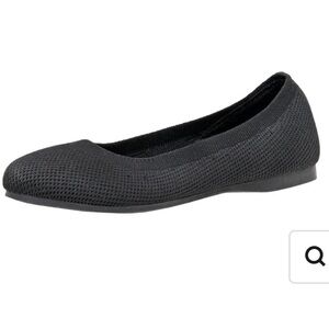 Tyra Knit Ballet Flat Black Women's Ballet Flats by Cushionaire Memory Foam